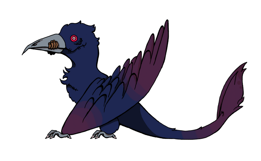 Character design concept and turn-around of The Bird. Side Profile for animation guide.