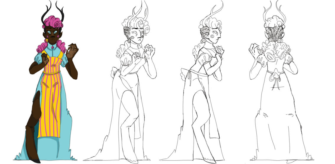 Character turn-around and character design of The Candy Witch from Hansel and Gretel. Animation concept design.