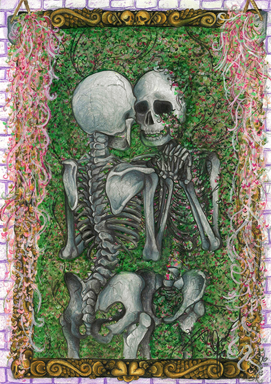 A4 illustration on card paper with colour pencil and acrylic paint.